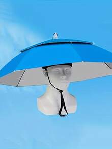 1pc Foldable Oversized Hands-Free Sun Umbrella Hat, Durable Double-Layer All-Weather Protection, Suitable For Fishing, Hiking, Camping, Outdoor Activities, Gardening, Portable Multifunctional, For Summer Use - Multicolor - View 10