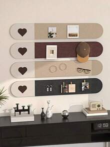 4/1 Set Soft Cork Board With Felt Backing, Comes With Approx. 35 Colorful Push Pins, Bedroom/Living Room/Dorm Decor Memo Board, Photo Display Wall, No Drilling Required Self-Adhesive Easy Installation, Suitable For Home, School, Office Decoration, Christmas, Halloween, Valentine's Day, New Year, Birthday, Anniversary Romantic Decor - Nhiều màu - Xem 6