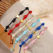 1 chiếc vòng tay hạt đồng phong cách Bohemian tối giản, vòng tay hình trái tim, vòng tay hạt vàng, vòng tay dệt nhiều màu có thể điều chỉnh, vòng tay may mắn, vòng tay đeo nhiều lớp, vòng tay đôi, quà tặng bạn bè, quà sinh nhật, quà tặng chị em gái, quà tặng gia đình, quà tặng ngày Valentine, quà Giáng sinh. - Nhiều màu - Trái tim - Xem 6