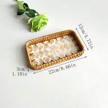 Bandeja decorativa hecha a mano de ratán y concha de 8.66 X 4.72 X 1.18 pulgadas, organizador de escritorio, soporte para llaves de entrada - Multicolor - Ver 20