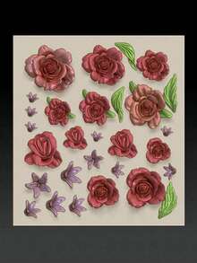 1pc 3D Acrylic Flower Silicone Nail Art Mold, Lily 5-Petal Embossed Nail Gel Mold, DIY Nail Art Tool, Gel Polish Carving Mold - Multicolor - View 6