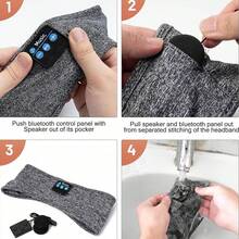 Laniska Sleep Headphones Bluetooth 5.4 Headband, Wireless Earphones Music Sleep Earbuds Sleeping Eye Mask With HD Stereo Speakers For Workout Running Travel Yoga, Ideal Gifts For Women Men - 淺灰色 - 查看 3