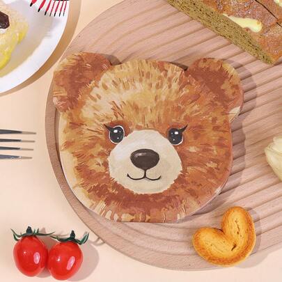 20/40/60/100pcs,Cute Brown Bear Shaped Disposable Party Napkins, Bear Napkins For Baby Shower Party Bear Paper Tissues Party Dessert Cocktail Napkins Dinner Napkin Cabin Decor For Boy Girl Bear Theme Party, 13 X 13 Inch