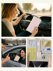 Portador de tarjeta de registro y del automóvil, organizador de guantera de cuero PU, portador de tarjeta de registro y del automóvil, cartera de documentos para automóvil y camión, artículo esencial para viajes, útiles escolares, artículo imprescindible para vacaciones, accesorio de viaje, portapassaporte, funda de pasaporte, cartera de pasaporte, regalo ideal para propietarios de automóviles, camiones, motocicletas y remolques, también una excelente opción para regalos de Navidad y Año Nuevo - Multicolor - Ver 5