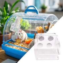 亚克力磁性仓鼠水瓶架，透明喂食器支架，防漏小型宠物水瓶架，适用于亚克力笼子 - 白色 - 查看 11