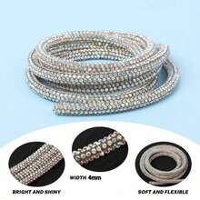 Cinta de cristal de 4 mm con forma de tubo redondo, de color blanco denso, para manualidades, diademas, ropa, lazos y decoración