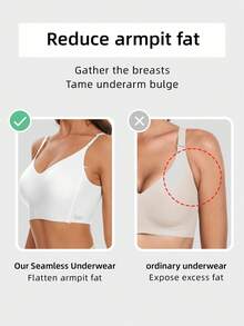 女士无缝露背无肩带文胸 - 轻盈透气薄杯，可调节和可变换肩带，轻度支撑（适合 A/B 杯） - 婚礼、礼服、吊带内衣、夏装、新娘内衣 - 白色 - 查看 6