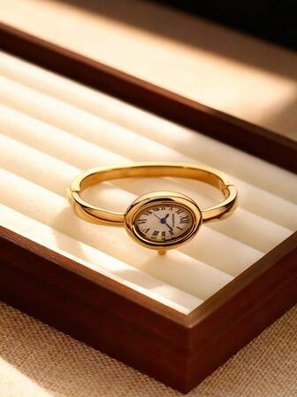 1pc Women's Minimalist Vintage Delicate Versatile Quartz Wrist Watch, Suitable For Daily Wear