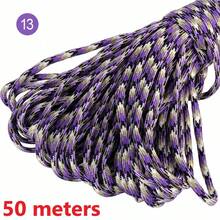 10/100m/Pack Neon Camouflage Multi-Color 7-Strand Core Paracord For Tent, Camping, Emergency, Outdoor Use. Versatile Utility Rope For Leash, Lanyard, Bracelet, Clothes Line - 50 Meters - View 32