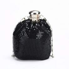 Mini Coin Purse, Handmade European And American Style Aluminum Foil Clutch Bag, Women's Bottle Shaped Evening Bag - Black - View 1