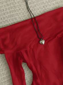 休闲纯色露肩长袖上衣，秋季 - 紅色 - 查看 3