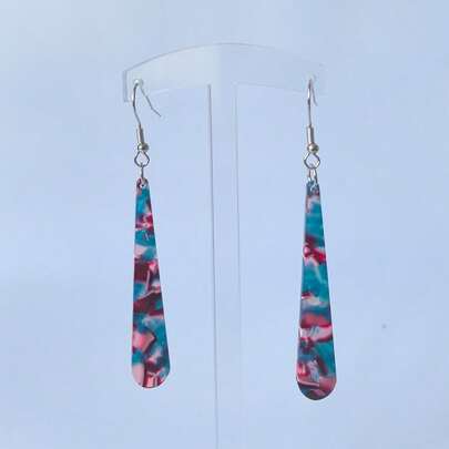 优雅长条形吊坠耳环，女士款，1对时尚度假风迷你棒状耳环，别致精致的耳饰