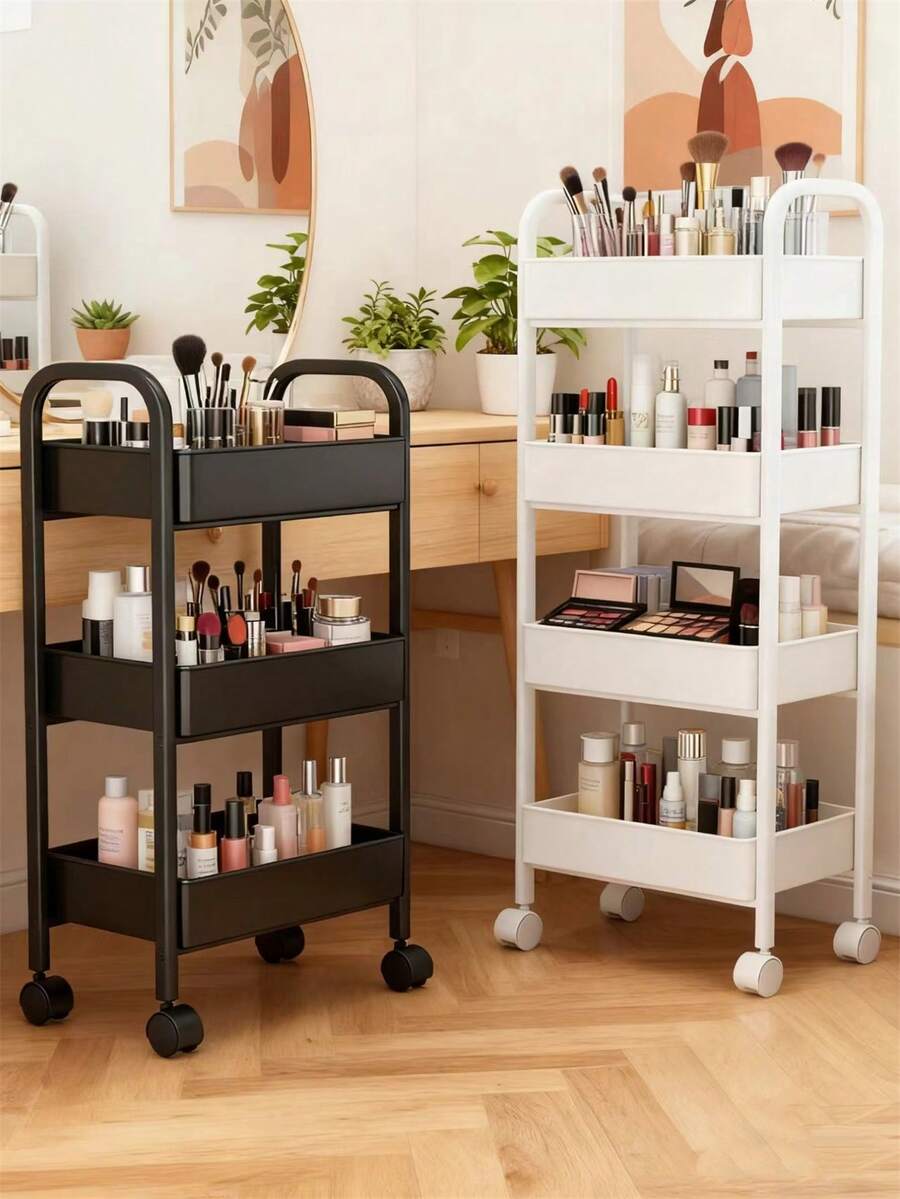 3-Tier Rolling Storage Cart, Detachable Independent Storage Rack, Movable Home Organizer, Suitable For Kitchen, Bathroom And Bedroom Clothing And Toiletries Storage, Practical Gift For Christmas And Thanksgiving - Multicolor - View 1