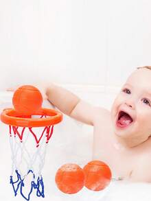 Bộ 3 món đồ chơi rổ bóng rổ dùng khi tắm, phù hợp cho bé sơ sinh và trẻ nhỏ, bé trai và bé gái, đế hút chắc chắn chống nấm mốc, đồ chơi tắm và vòi sen vui nhộn, đồ chơi bơi lội mùa hè, quà tặng sinh nhật/tiệc tùng. - Nhiều màu - Xem 2