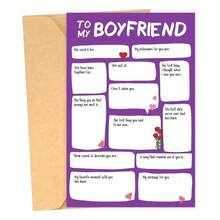 1张DIY情人节卡片，送给男朋友，浪漫爱情留言卡，情侣趣味情人节纪念品，附赠红色信封，节日贺卡，送给女朋友、男朋友、丈夫、妻子 - 彩色 - 查看 10