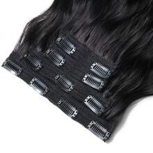 [100% Human Hair] Double Drawn 4Pcs Loose Wave Clip In Hair Extensions Human Hair Extension With 11 Clips Double Weft 100G Weight Natural Look For Women - SNatural - View 5