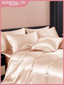 2pcs Premium Silky Satin Envelope Pillowcases Set, Soft Breatheable Wrink-Free Better For Hair Skin Sleep, Pillow Covers Without Filling, Machine Washable, Oeko-Tex Certified, Champange - Champagne - View 2