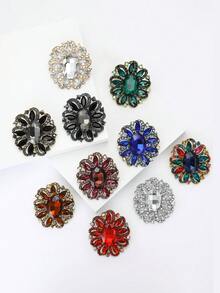 女士奢华水钻胸针，男女通用水晶玻璃花朵别针，婚礼配饰胸针，宴会服装配饰/朋友聚会徽章礼物 - 中型玻璃(0029) - 查看 2