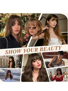 1 pieza Gorro con peluca con flequillo y botón ajustable, ajuste perfecto en el cuero cabelludo, ideal para mujeres. Esta peluca con tema de fantasía es adecuada para ir y venir y viajar. Incluye pinzas para el cabello, horquillas y otros accesorios. - Multicolor - Ver 10