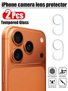 2 piezas Protector de pantalla de vidrio templado para lente de cámara compatible con iPhone 17 Pro Max/17/17Pro/17AIR/16PROMAX/16PRO/16PLUS/16/15PROMAX/15/14/13/12/11, dureza 9H, transparente de alta definición anti-arañazos para pantalla de cámara, sin burbujas, adecuado para IP 17 - transparente - Ver 23