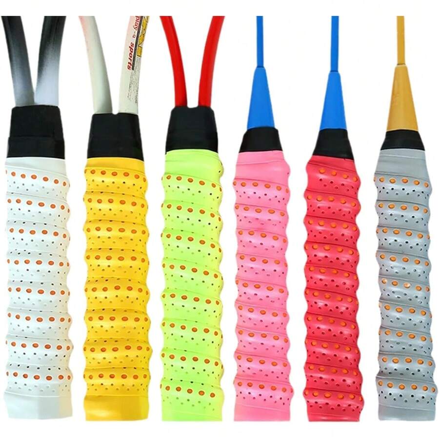 6 Pcs Cinta de Agarre para Raqueta de Tenis, Grip Raqueta Tenis Bádminton Cinta Antideslizante Mejorado para Raqueta Transpirable Grip Padel Antideslizante y Absorbente Ideal Bádminton - 6 colores - Ver 1