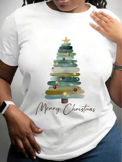 Sudadera Casual de Mujer con Estampado Gráfico de Navidad - Diseño Festivo de Corazón y Flores, Bloque de Color Gris Claro y Blanco, Lavable aáquina, Top de Primavera Otoño, Camisas de Navidad para Damas, Primavera Casual