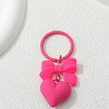 1/2 Pieces Heart & Chain Keychain Solid Key Ring Minimalist Bag Accessory Valentine's Day Jewelry - Multicolor - View 12