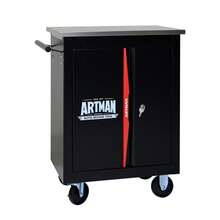 Double Door Clapboardl Multifunctional Tool Trolley - Black & Red (BLAK&RED) - Multicolor - View 2