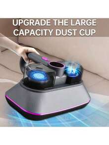 1 Stück tragbarer Handstaubmilbenentferner, Heim-Staubmilben-Staubsauger für Sofa, Bett, kleine Haushaltsgeräte, Tastatur, Teppichreinigung, 2000mAh*3/100W/70dB (Bitte vor Gebrauch vollständig aufladen)