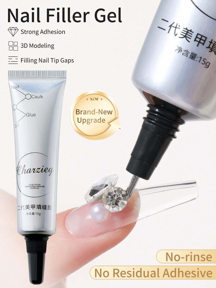 1/2/3Pcs Nail Sealant, Soft Caulking Adhesive, Strong Adhesive Drilling Adhesive, Nail Shop Specific Nail Glue - 無色 - 查看 1