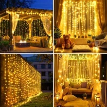 Bedroom Backdrop Lighting String, Wedding Birthday Party Decoration, Holiday Celebration Party Decor, With Remote Control, USB Port