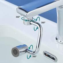 Basin Faucet Extender, U-Shaped Basin Faucet Robotic Arm, Single/Dual Speed Mode Water Outlet, Splash-Proof Nozzle, Aerator.