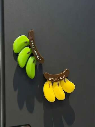 香蕉密封夹磁性冰箱创意零食薯片夹家用厨房调味袋食品密封夹。