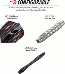 Fat en un Frasco de los Dardos:Dardos de Punta de Acero con Recipiente de Almacenamiento/Viajes, 19 Gramos (Paquete de 15, 21 y 27 Dardos) - Tarro con 15 dardos - Ver 6