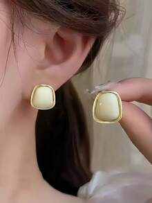 9pcs/Set Fashionable Minimalist Shell Flower Elegant Personalized Versatile Petal Earrings, Delicate Super Fairy Luxury Faux Pearl Geometric Drip Oil Rhinestone Earring Set, Suitable For Women Daily & Festival Wear - Set C - View 5