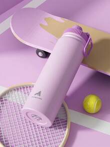 Powcan 26oz insulated stainless steel sports water bottle with spout and handle lid, wide-mouth bottle, double-wall stainless steel, leak-proof design, suitable for sports, outdoors, travel, school, and office - 淺紫色 - 查看 9
