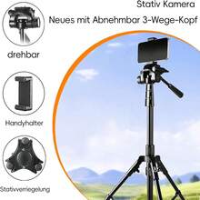 SAEIV Phone Tripod Stand, Selfie Phone Tripod, Camera Tripod, Extendable Tripod Stand Perfect For Selfies, Video Recordings, Live Streaming, Black - Black Single-camera Tripod - View 5