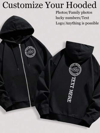 Anpassad lätt damjacka med dragkedja - Anpassad fram och bak med logotyp/lyckonummer/årsdag/jul/halloween/thanksgiving/dansgruppslogotyp/arbetsuniform/skoluniform/reklamtryck - Familj, husdjur, vänner - Allt kan anpassas, fleecefodrad varm jacka med dragkedja för hösten