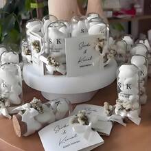 10 Buah Toples Kaca Cantik Buatan Tangan untuk Permen Almond - Toples Kaca untuk Souvenir Pesta Pernikahan, Botol Kaca, Dekorasi Kubah Pajangan Kaca - MultiWarna - View 3