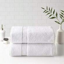 Park - Juego de Toallas de baño de Lujo de 800 g/m², 100% algodón, Altamente absorbentes, Secado rápido, Calidad de Hotel y SPA para baño, 34 x 68 Pulgadas, Color , 2 Piezas(Bath Sheet 34 in x 68 in Blanco) - Multicolor - Ver 2