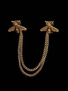 1pc Fashionable Business Elegant Luxury Unique Personalized Bee Crown Trident Antler Brooch Pin, Men's Holiday Party Business Commute Jewelry - Multicolor - View 5