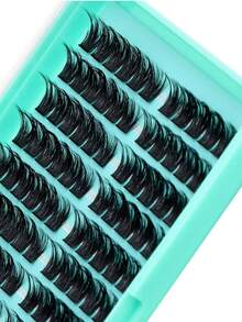 Sulv 144pcs Lash Clusters D Curl 12mm,14mm,16mm,18mm,20mm To Choose DIY Lash Clusters DIY Handmade Eyelash Clusters Extensions Daily Makeup - Black - View 3