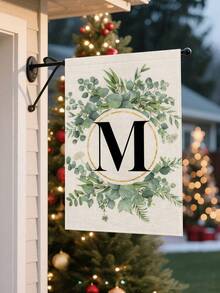 1 Piece/Linen Letter Flower Garden Flag 12x18 Inches Double-Sided Family Surname Letter Courtyard Flag, Suitable; Birthday, Theme Party Outdoor Garden Decoration, Autumn Garden Flag, Halloween Garden Flag, Christmas Garden Flag, Autumn, Halloween, Christmas Decoration - 彩色 - 查看 9