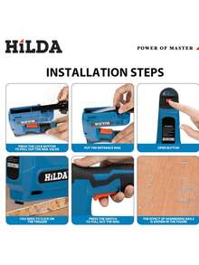 气动钉枪家具气动枪木框订书机气动工具电动工具，配有2000枚订书钉，适用于木材、工艺品、织物和家具。 - 彩色 - 查看 7