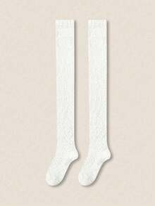 Women's Premium Over-The-Knee Socks - Thick Warm Outdoor Thermal-Lined, Washable Solid Color Design, Fashionable Fuzzy Socks, Soft Fabric For Cold Weather, Autumn/Winter Accessory