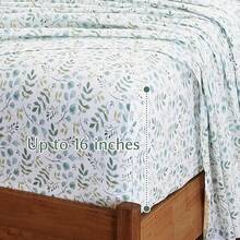 Black Sheets, Deep Pocket, 1800 Thread Count, Soft Breathable, Cute Printed Boho Farmhouse Bed Sheets, Up To 18 Inch - Green - View 9