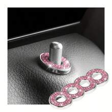 4 chiếc vòng trang trí khóa cửa xe bằng hợp kim kẽm đính đá Rhinestone, dùng để trang trí nội thất, trang trí nắp cửa - Nhiều màu - Xem 14