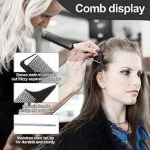 3 Pcs Slick Back Hair Brush, Rat Tail Comb, Edge | Bristle Brush, Hair , Edge Control And Smoothing Baby Hair & Flyaways,Hair Tools,Hair Items,Travel Essential,Travel,Barber,Hairstylist,Barber Accessories,Valentine's Day,Hair Supplies,Hair Stylist,Barbershop,Salon,Vacation Essentials,Hair Products,Barbershop,Valentine's Gift,Travel Essentials For Women,Hair Stylist Tools - Black - View 4