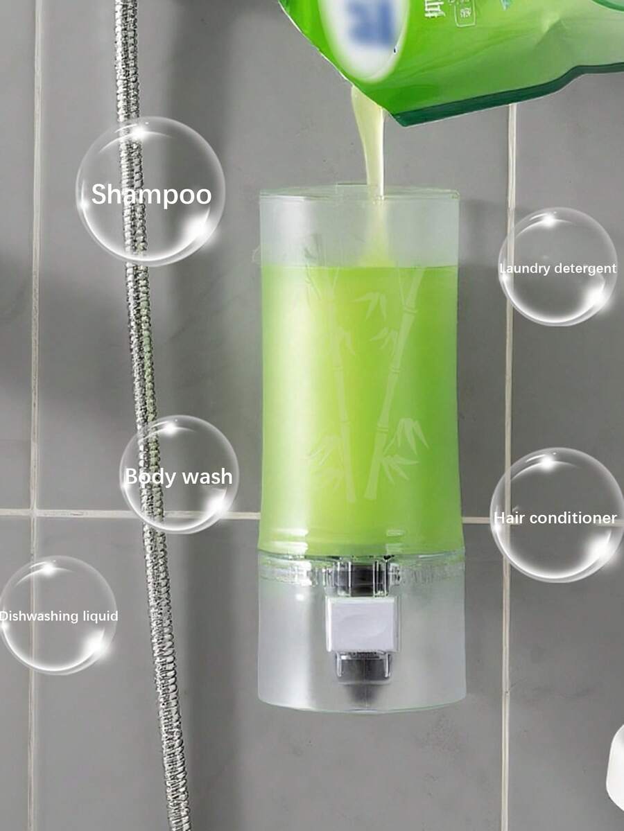No Drill Wall-Mounted Soap Dispenser, Seamless Adhesive, Hotel/Kitchen, Large Capacity Handwash Liquid Holder - Multicolor - View 1