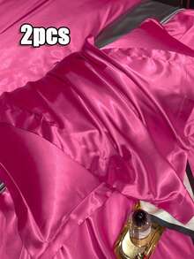 奢华桑蚕丝枕套，25 毫米缎纹面料，低致敏性纯色，带信封封口，仅可手洗，120-140 克/平方米 - 质地柔软顺滑，适合头发和皮肤，低致敏性床上用品|超薄枕套 - 彩色 - 查看 20